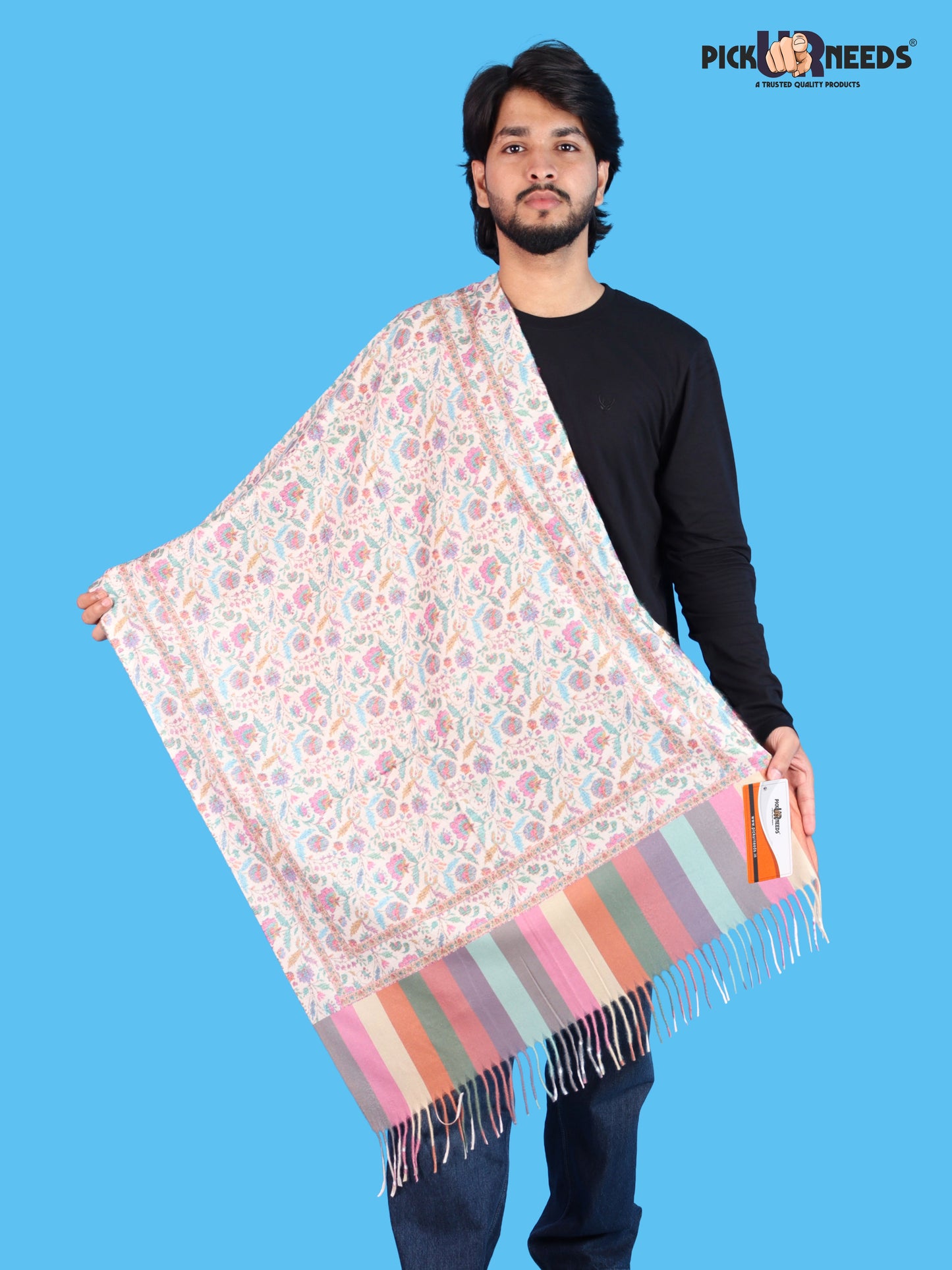 Pick Ur Needs Men’s Winter Shawl Soft Printed Warm Wrap with Fringed Ends for Casual & Formal Wear For Boys