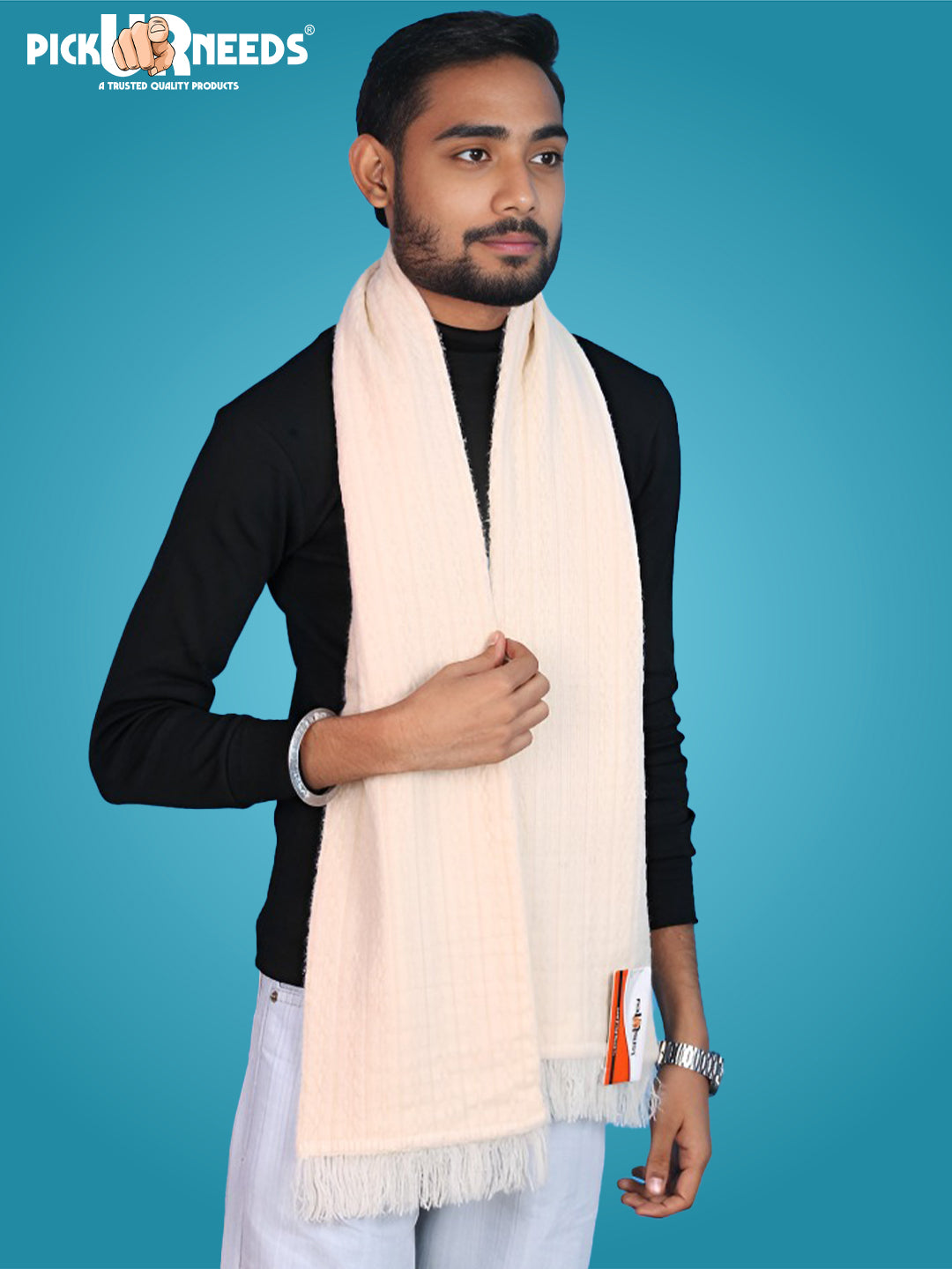 Pick Ur Needs Premium Winter Knit Muffler for Men Soft Woolen Neck Scarf with Stylish Pattern Warm & Comfortable Winter Wear for Outdoor & Casual Use