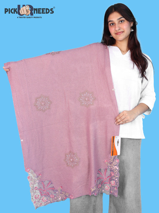 Pick Ur Needs Women & Girls Knitted Woolen Shawl Net Work Floral Border Multi-Style Poncho Shrug Wrap for Wedding Party & Special Occasions