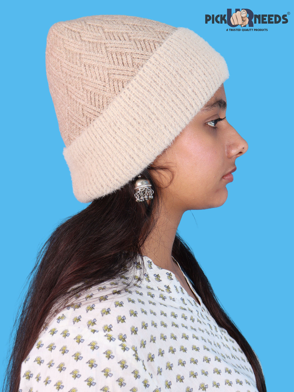 Pick Ur Needs Women & Girls Winter Beanie Cap Cozy & Soft Knitted Warm Hat with Stretchable Fit