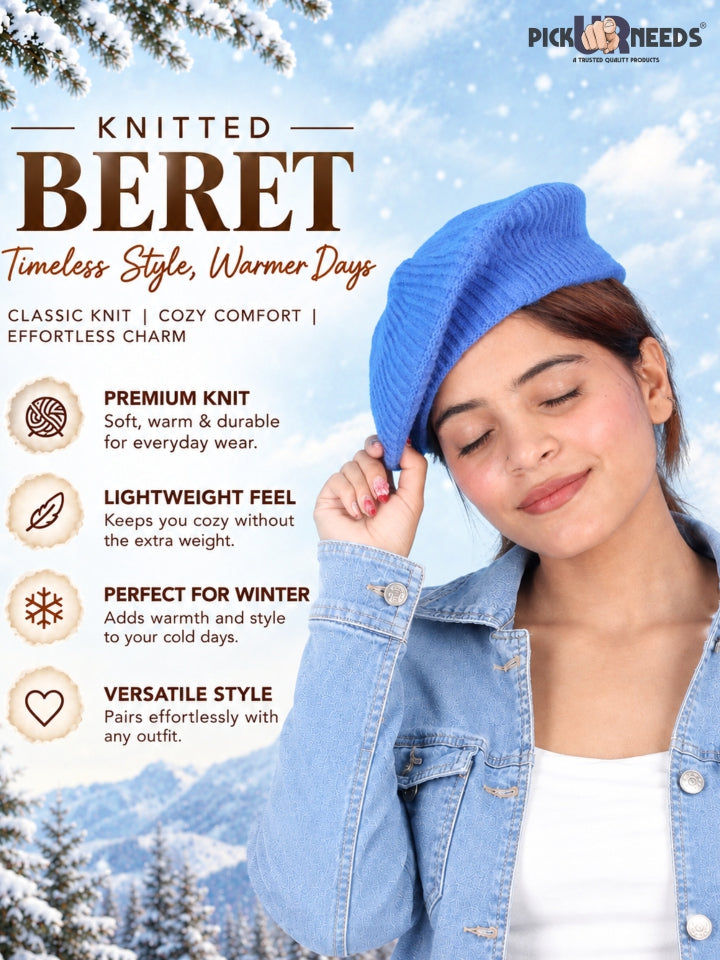 Pick Ur Needs Knitted Beret for Women – Stylish, Warm & Lightweight Winter Hat