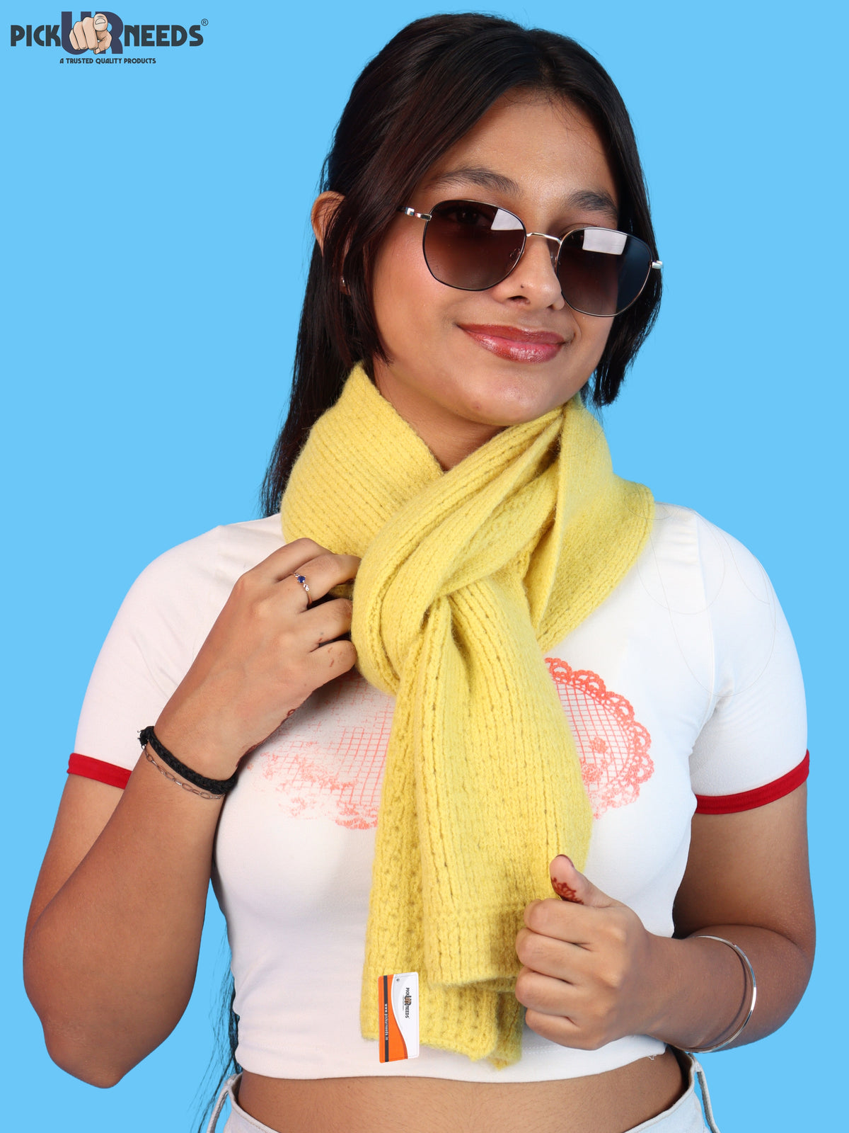 Pick Ur Needs Womens Soft Muffler Scarf, Lightweight Knitted Winter Stole, Warm & Cozy Long Neck Wrap for Women & Girls