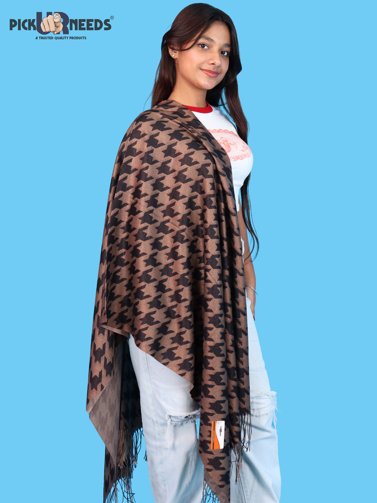 Pick Ur Needs Premium Winter Womens & Girls Shawl Soft & Cozy Printed with Elegant Geometric Design