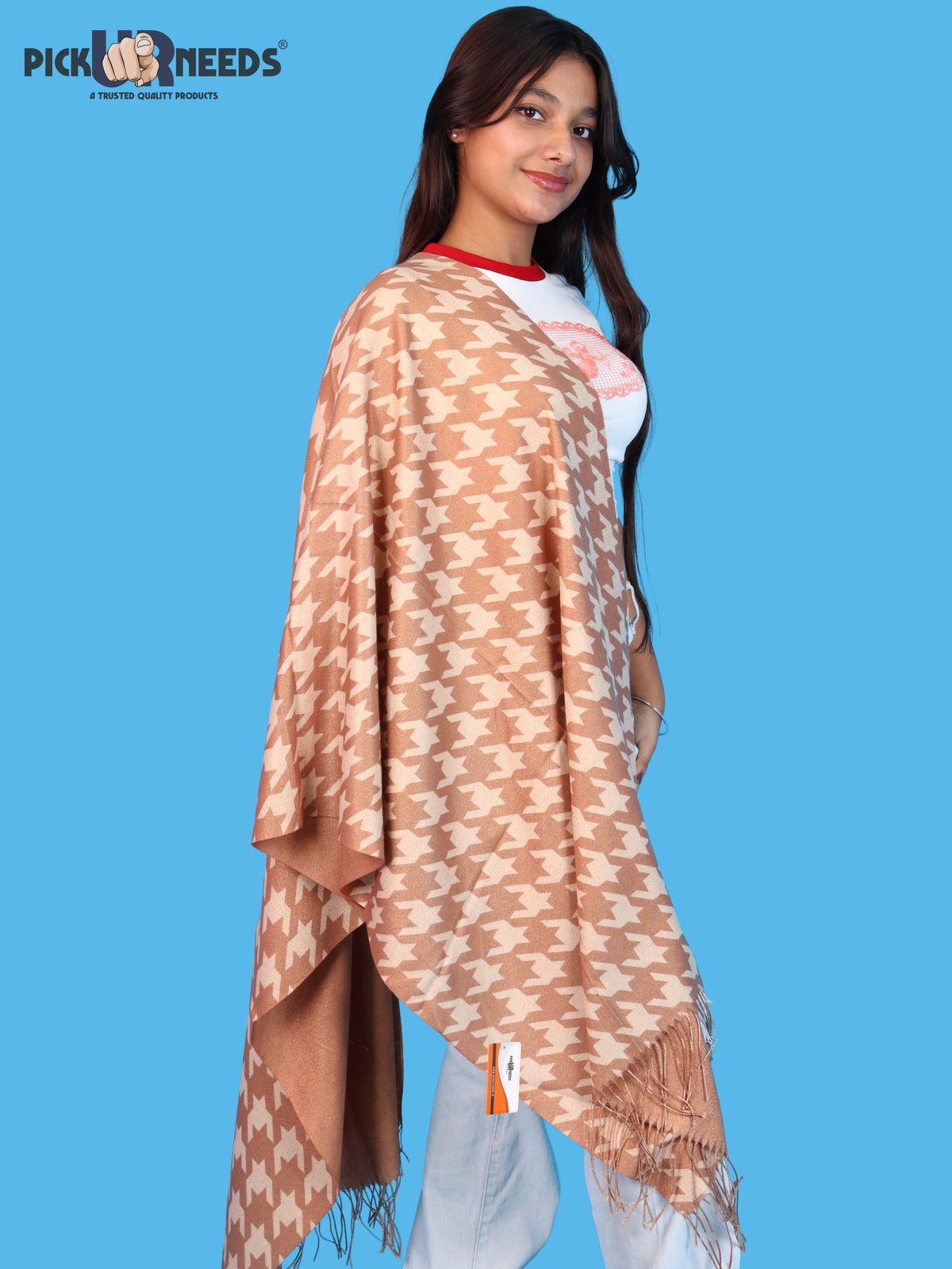 Pick Ur Needs Premium Winter Womens & Girls Shawl Soft & Cozy Printed with Elegant Geometric Design
