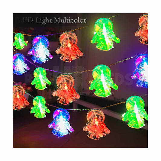 Pick Ur Needs Multicolor LED String Lights Christmas Decoration Garland – 10 LED Snowman, Santa Fairy Lights for Party, Wedding, Home, Garden, New Year Decor