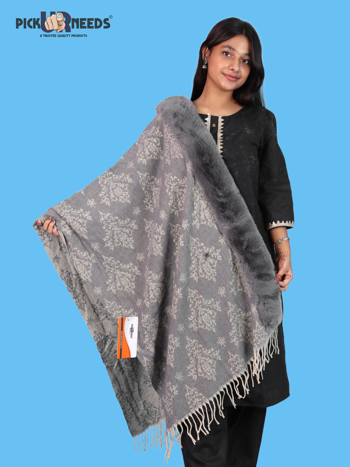 Pick Ur Needs Pashmina Self Design Women Shawl