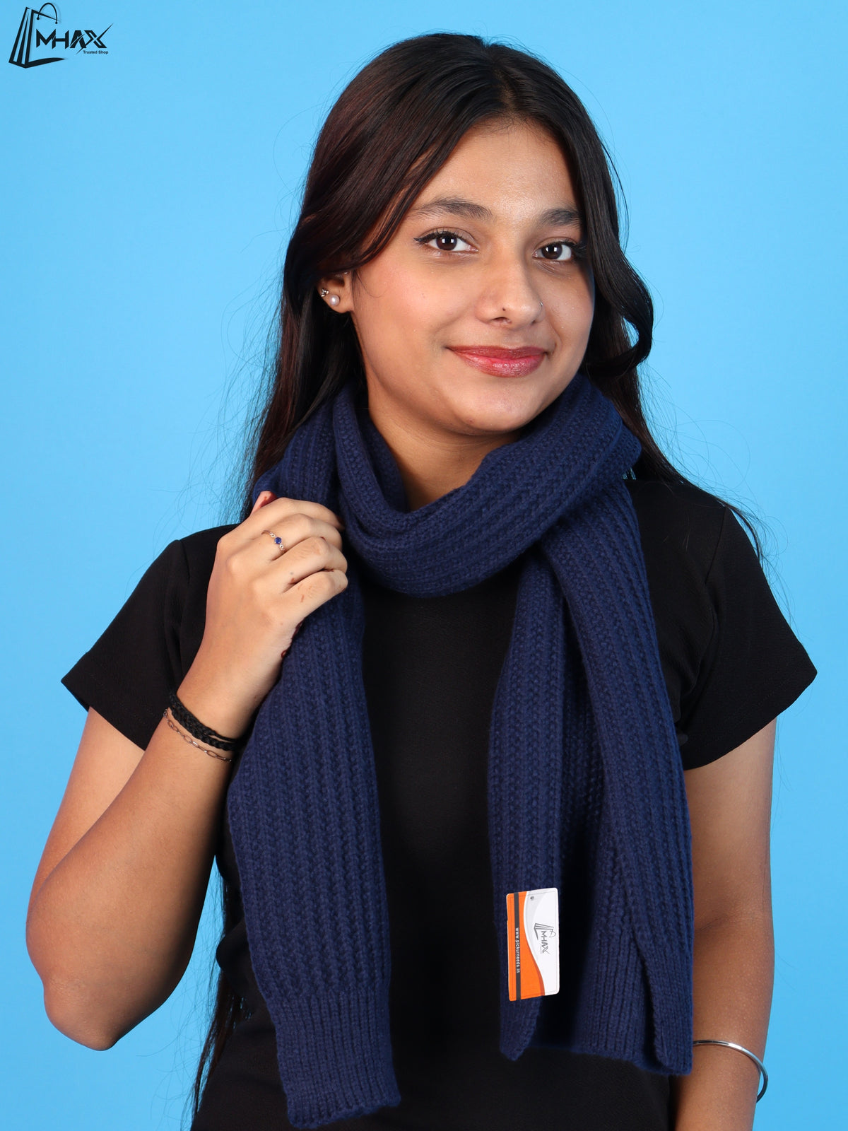 Pick Ur Needs Womens Stylish Knitted Muffler Scarf, Long Ribbed Knit Winter Neck Wrap, Soft Textured Cozy Scarf for Girls