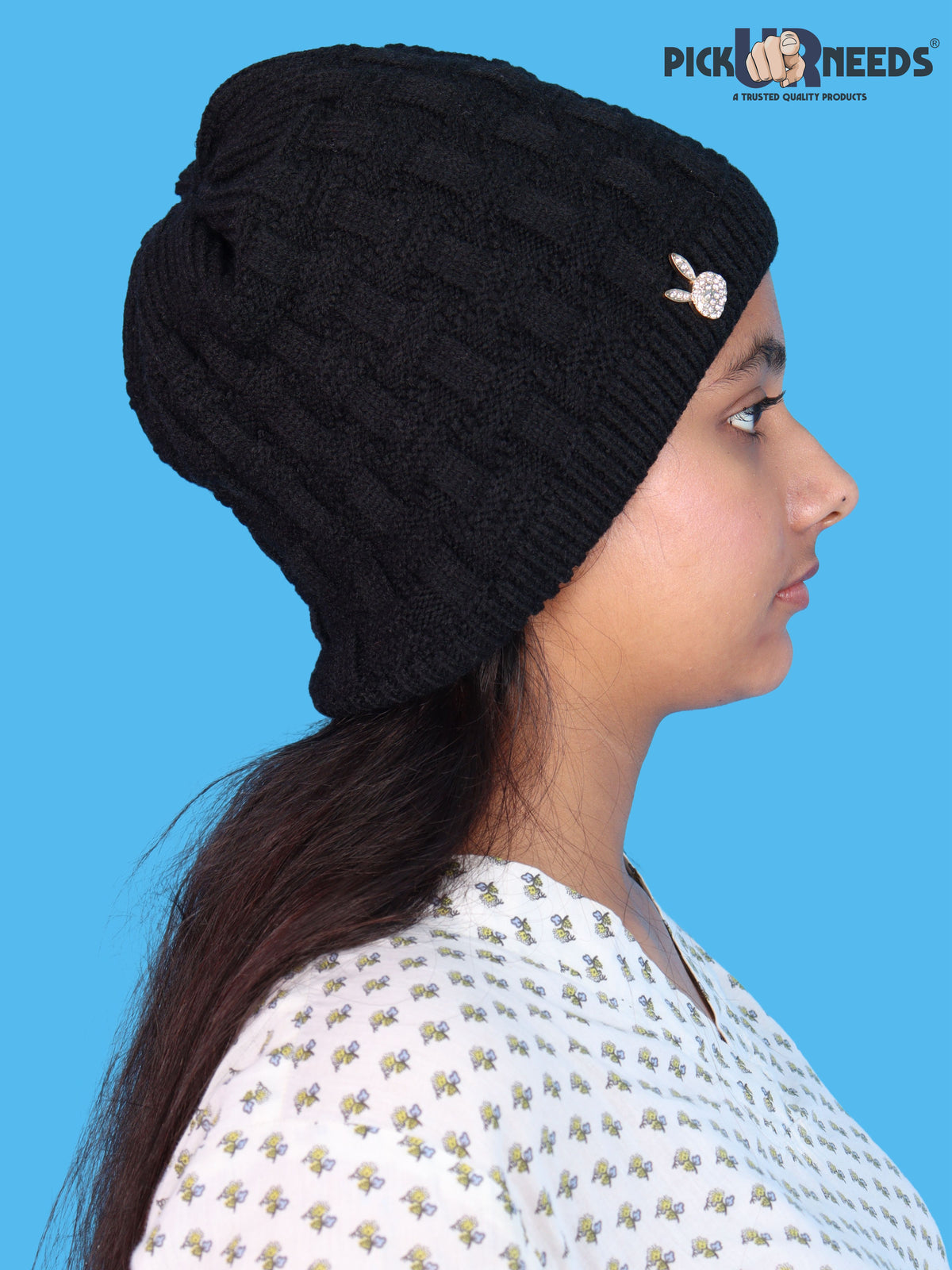 Pick Ur Needs Stylish Winter Cap for Women & Girls Warm Cozy Stretchable with Soft Knit Fabric