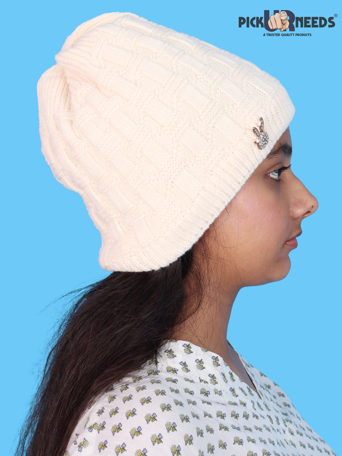 Pick Ur Needs Stylish Winter Cap for Women & Girls Warm Cozy Stretchable with Soft Knit Fabric