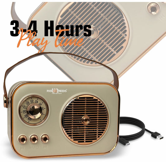 Pick Ur Needs Portable Wireless Bluetooth Speaker With Premium Design TF Card/ USB Support TWS 5 W Bluetooth Speaker  (Cream, 5.0 Channel)