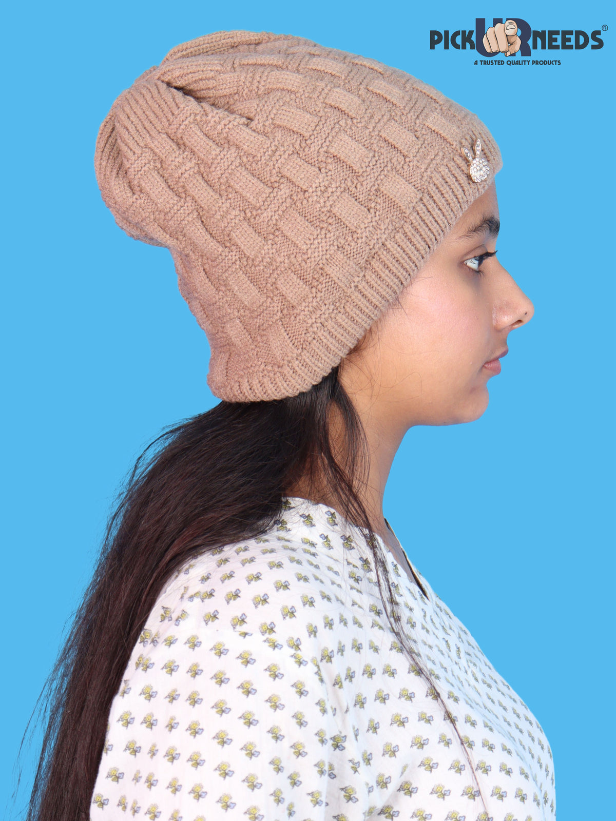 Pick Ur Needs Stylish Winter Cap for Women & Girls Warm Cozy Stretchable with Soft Knit Fabric