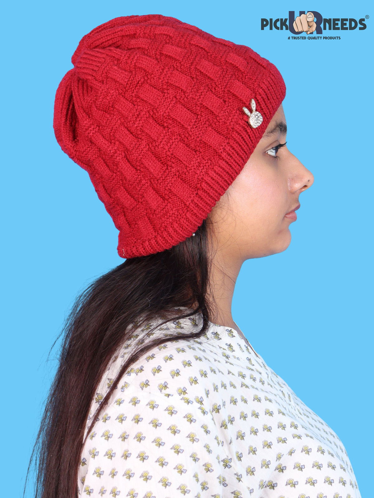 Pick Ur Needs Stylish Winter Cap for Women & Girls Warm Cozy Stretchable with Soft Knit Fabric
