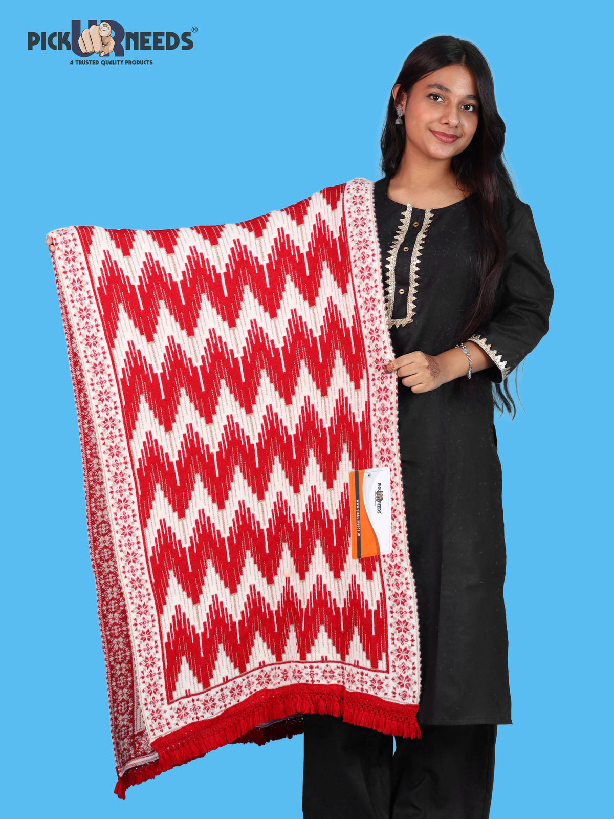 Pick Ur Needs Premium Wool Shawl For Womens & Girls Winter Muffler Soft Knitted Designer Wrap Warm Stole