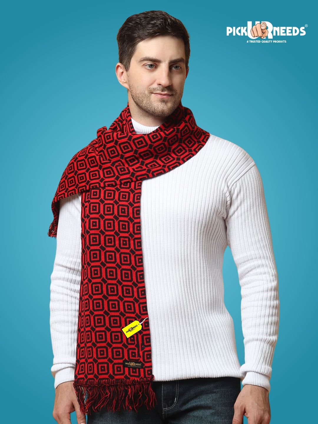 Pick Ur Needs Geometric Print Men Muffler