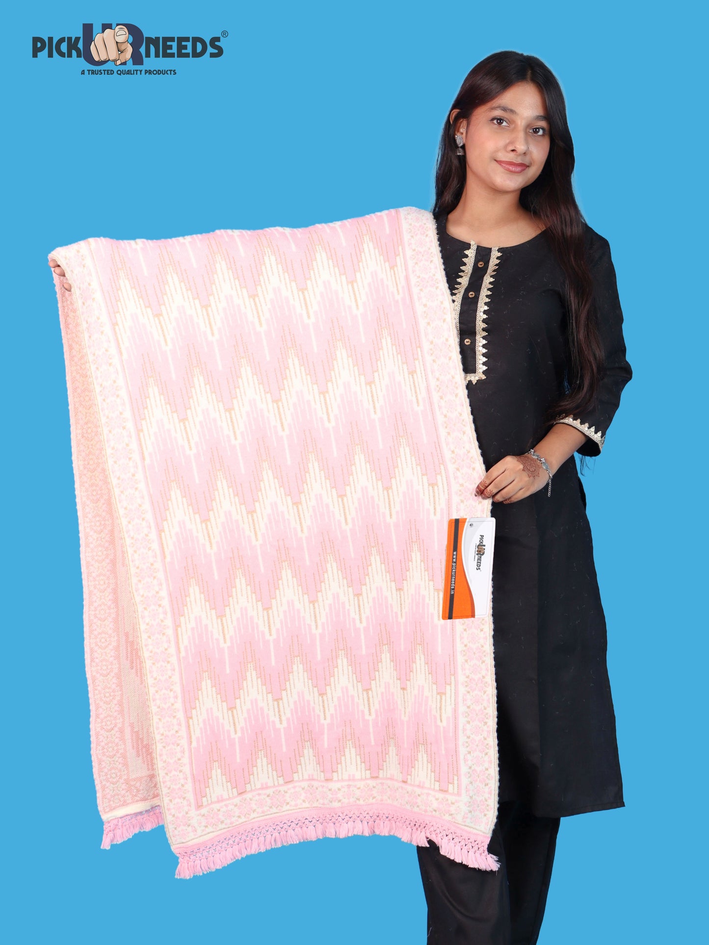 Pick Ur Needs Premium Wool Shawl For Womens & Girls Winter Muffler Soft Knitted Designer Wrap Warm Stole