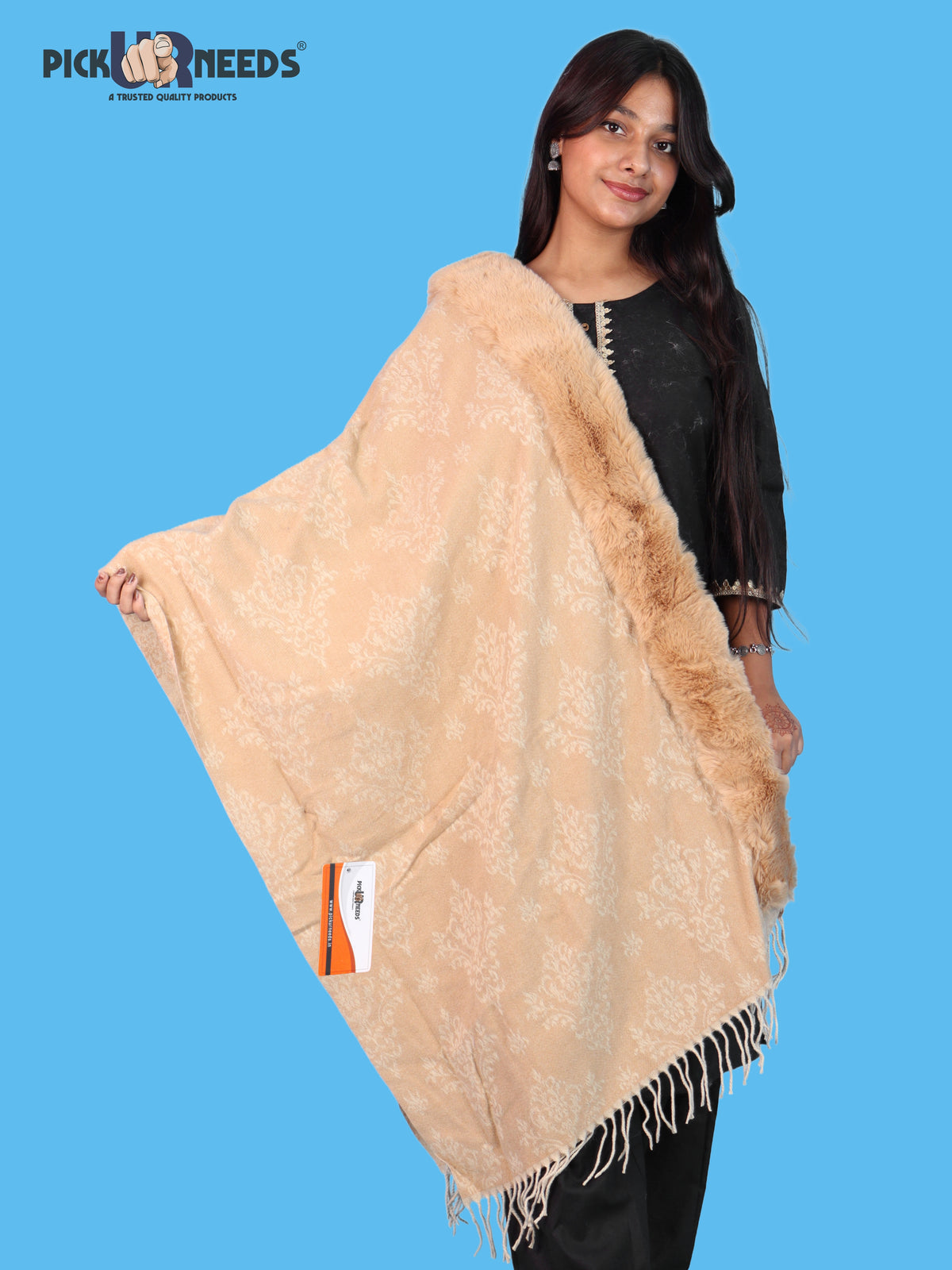 Pick Ur Needs Pashmina Self Design Women Shawl