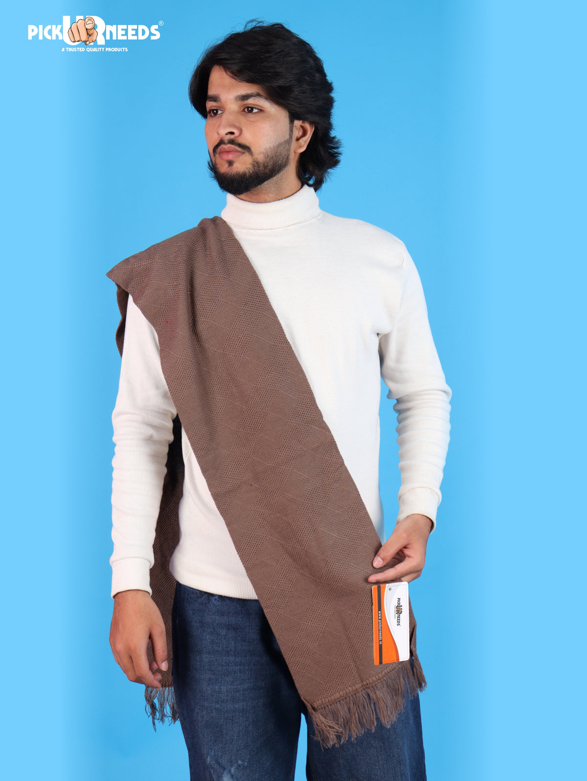 Pick Ur Needs Premium Soft, Warm & Breathable Wool Blend Winter Scarf for Men Fashionable Elegant Muffler