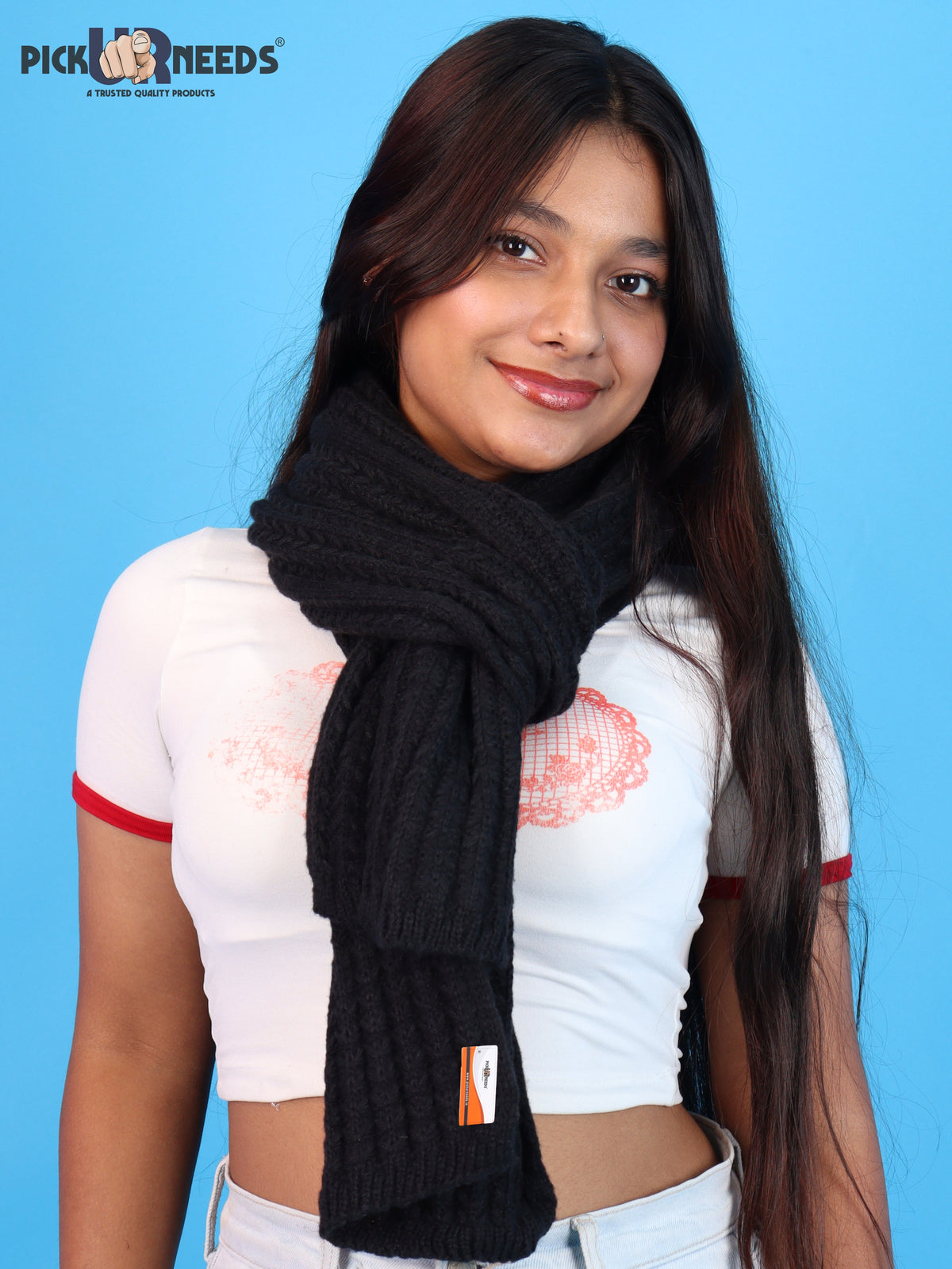Pick Ur Needs Women Girls Premium Knitted Muffler Soft Cozy Winter Neck Scarf Long Warm Wrap Stylish Winter Accessory