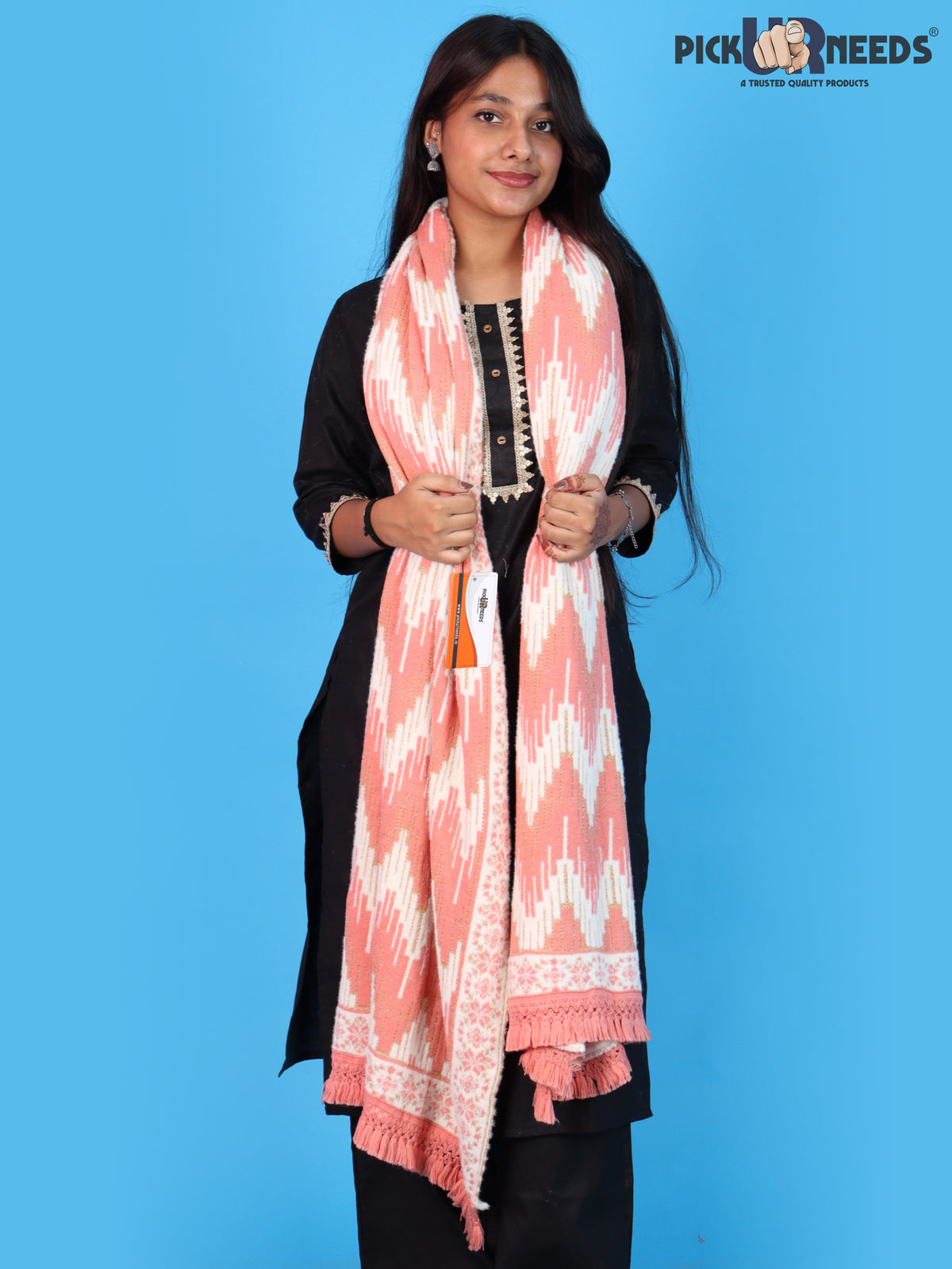 Pick Ur Needs Premium Wool Shawl For Womens & Girls Winter Muffler Soft Knitted Designer Wrap Warm Stole