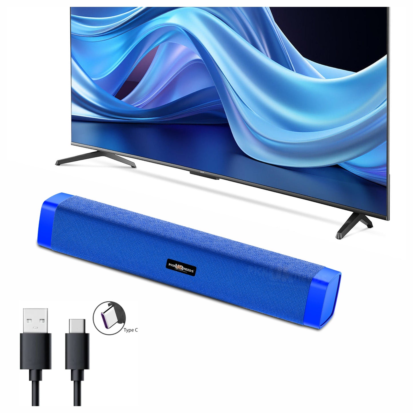 Pick Ur Needs Rechargeable 10W Wireless Bluetooth Soundbar Speaker with 1200mAh Battery, FM Radio, TF Card, USB & AUX Support – 4 Hours Playtime Home & Outdoor Speakers