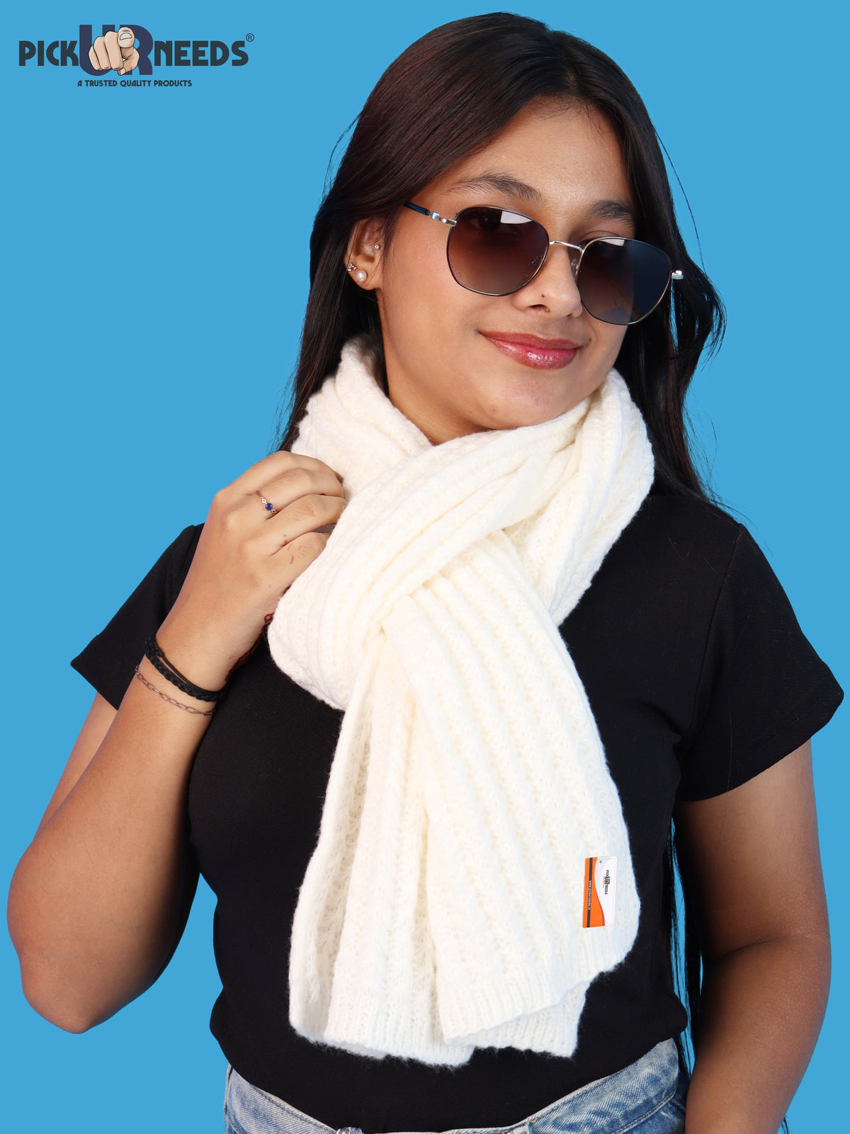 Pick Ur Needs Women Girls Premium Knitted Muffler Soft Cozy Winter Neck Scarf Long Warm Wrap Stylish Winter Accessory