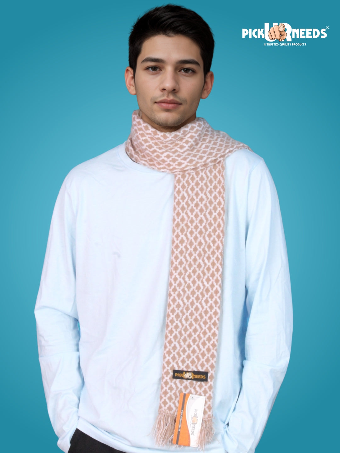 Pick Ur Needs Soft Warm Woolen Premium Winter Muffler for Men Scarf with Stylish Check Pattern Long & Comfortable Cold Weather Neck Wrap