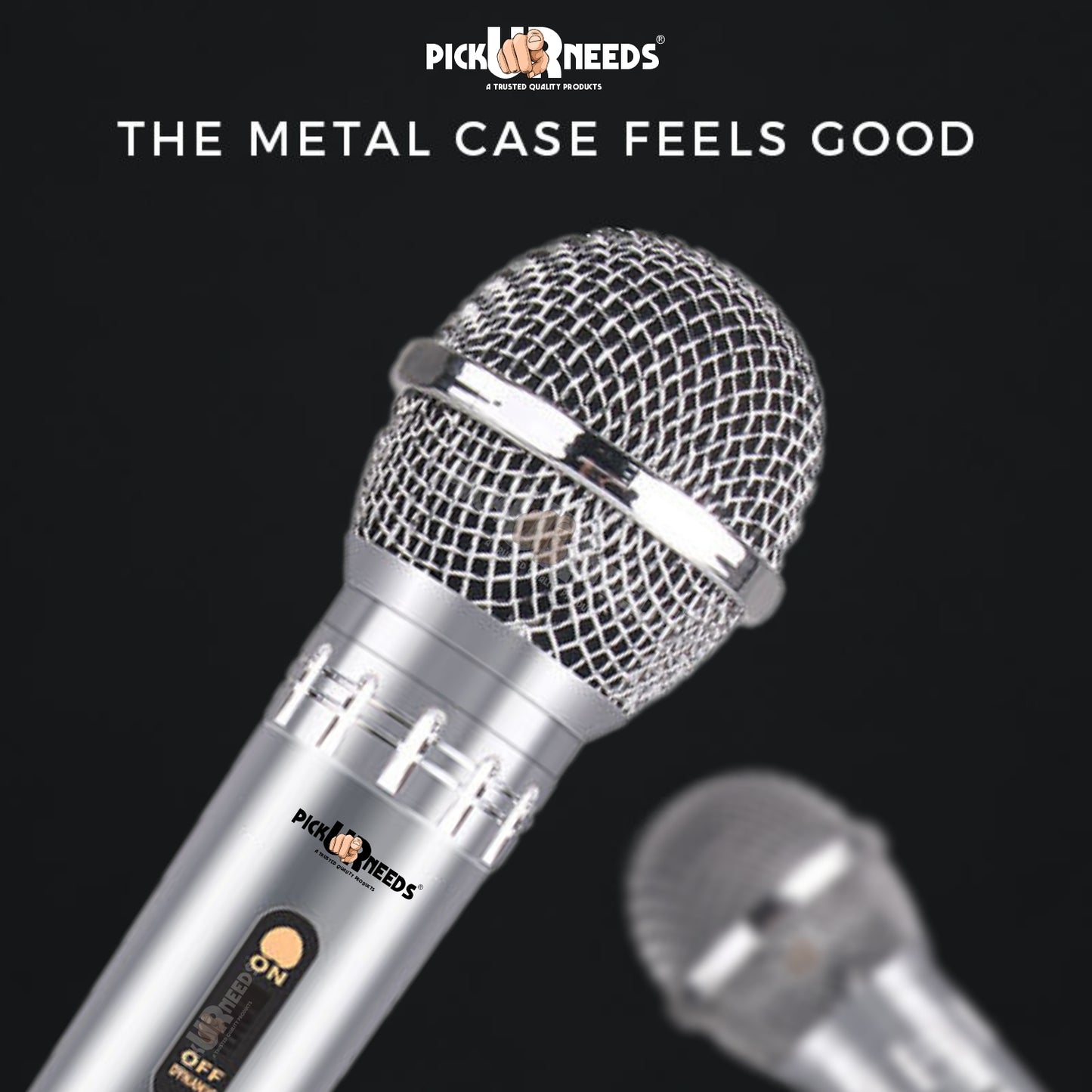 Pick Ur Needs Professional Dynamic Microphone – Wired Cardioid Mic, All-Metal Body- Corded Mic Microphone