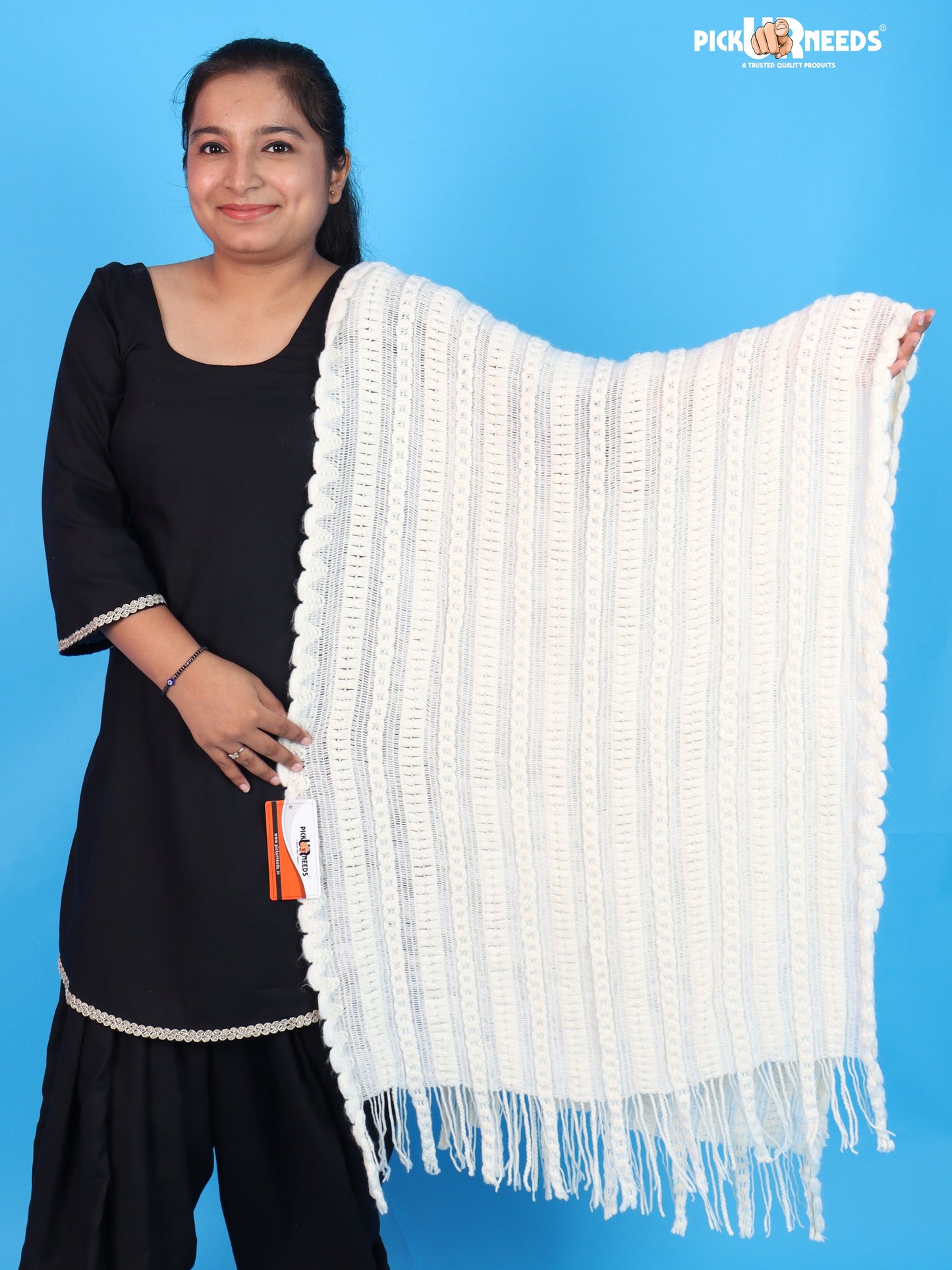 Pick Ur Needs Womens & Girls Winter Soft Warm Knitted Elegant Wool Muffler Stole For Casual and Office