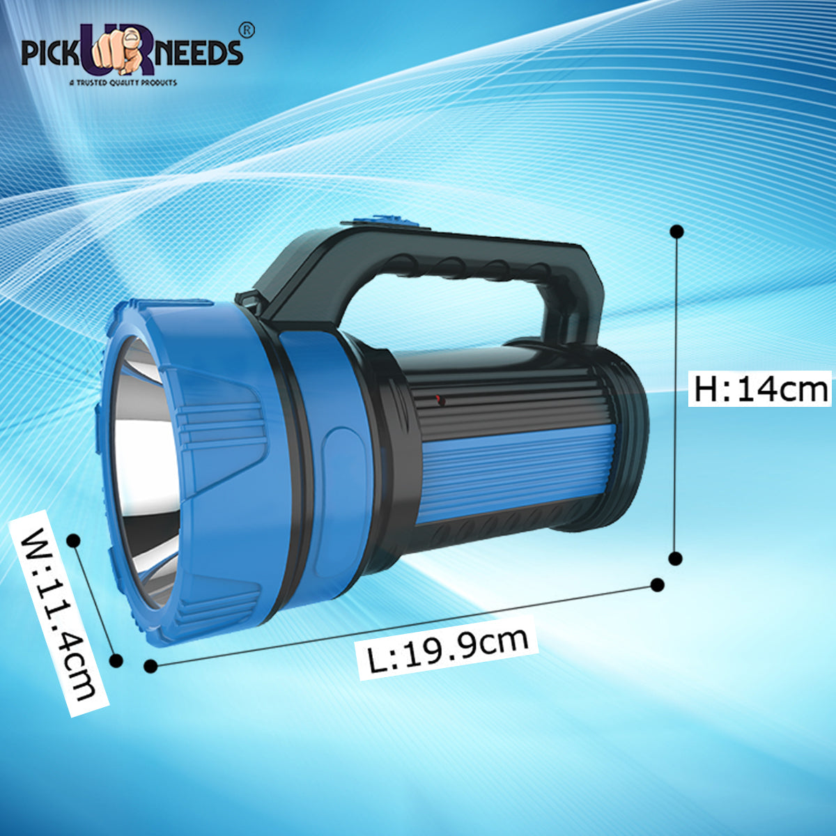 Pick Ur Needs Premium Quality 50 Watt Rechargeable Long Range Search Torch With 2 Side Emergency Tube Light
