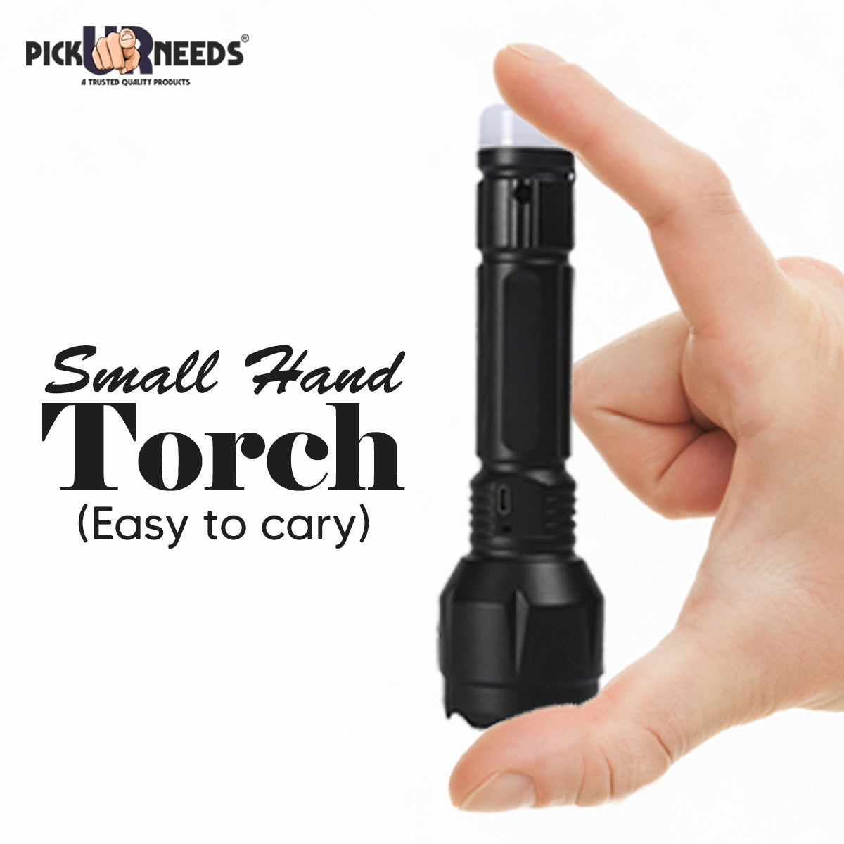 Pick Ur Needs 2 In 1 LED Long Range Rechargeable Emergency Small Mini Torch Light With 4 hrs Torch Emergency Light