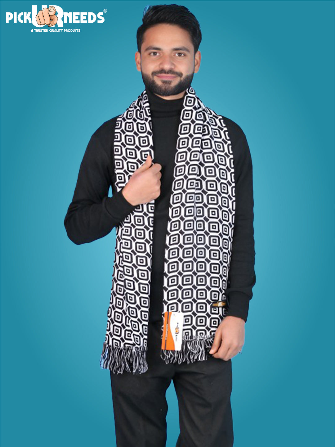Pick Ur Needs Geometric Print Men Muffler