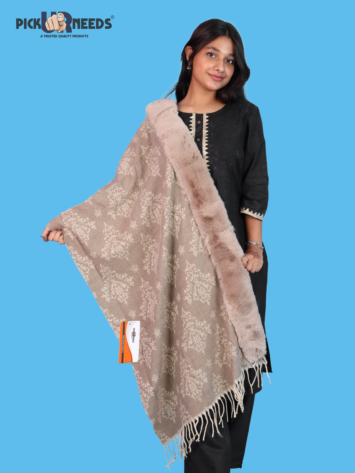 Pick Ur Needs Pashmina Self Design Women Shawl