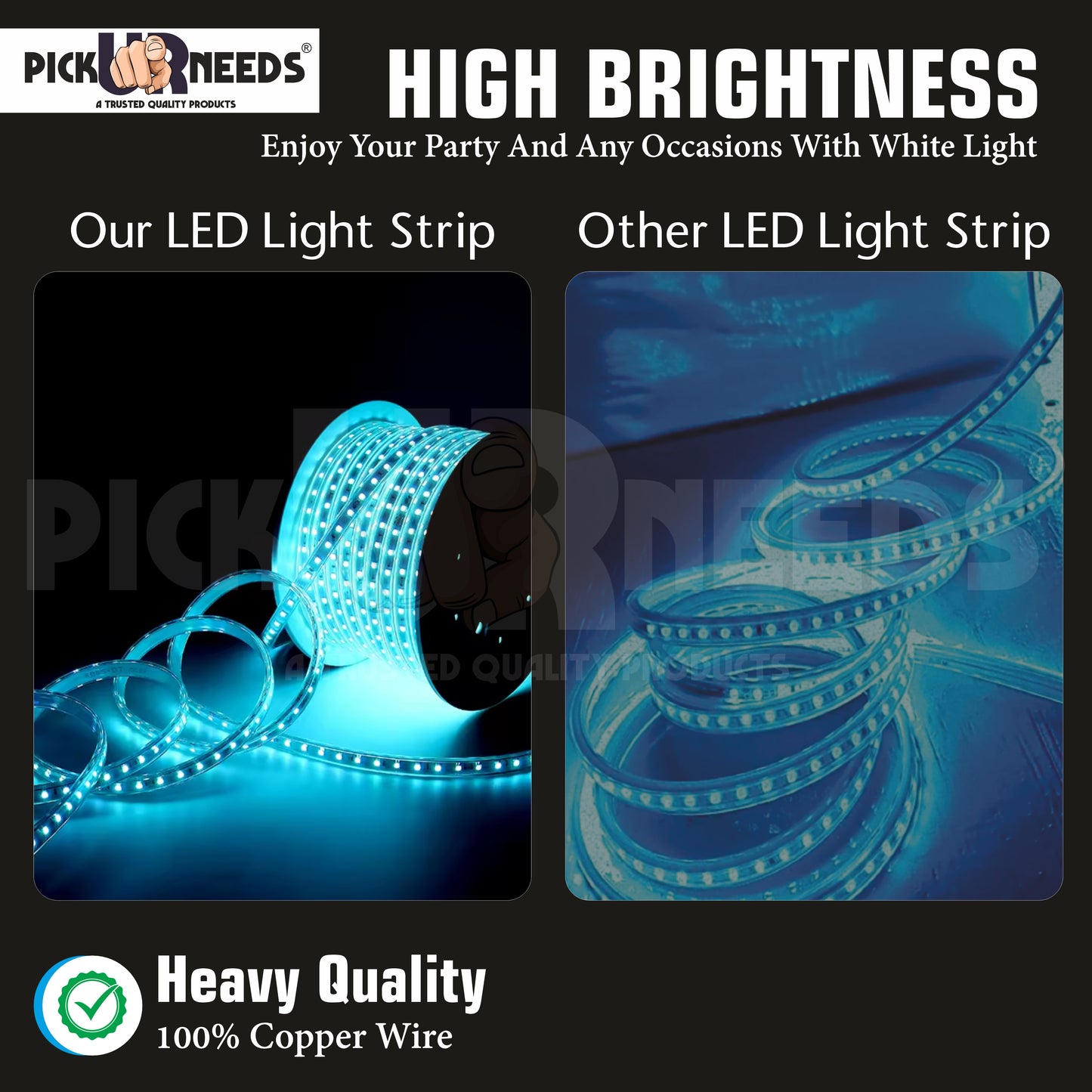 Pick Ur Needs 1200 LEDs 5 m Transparent Steady Strip Rice Lights  (Pack of 1)