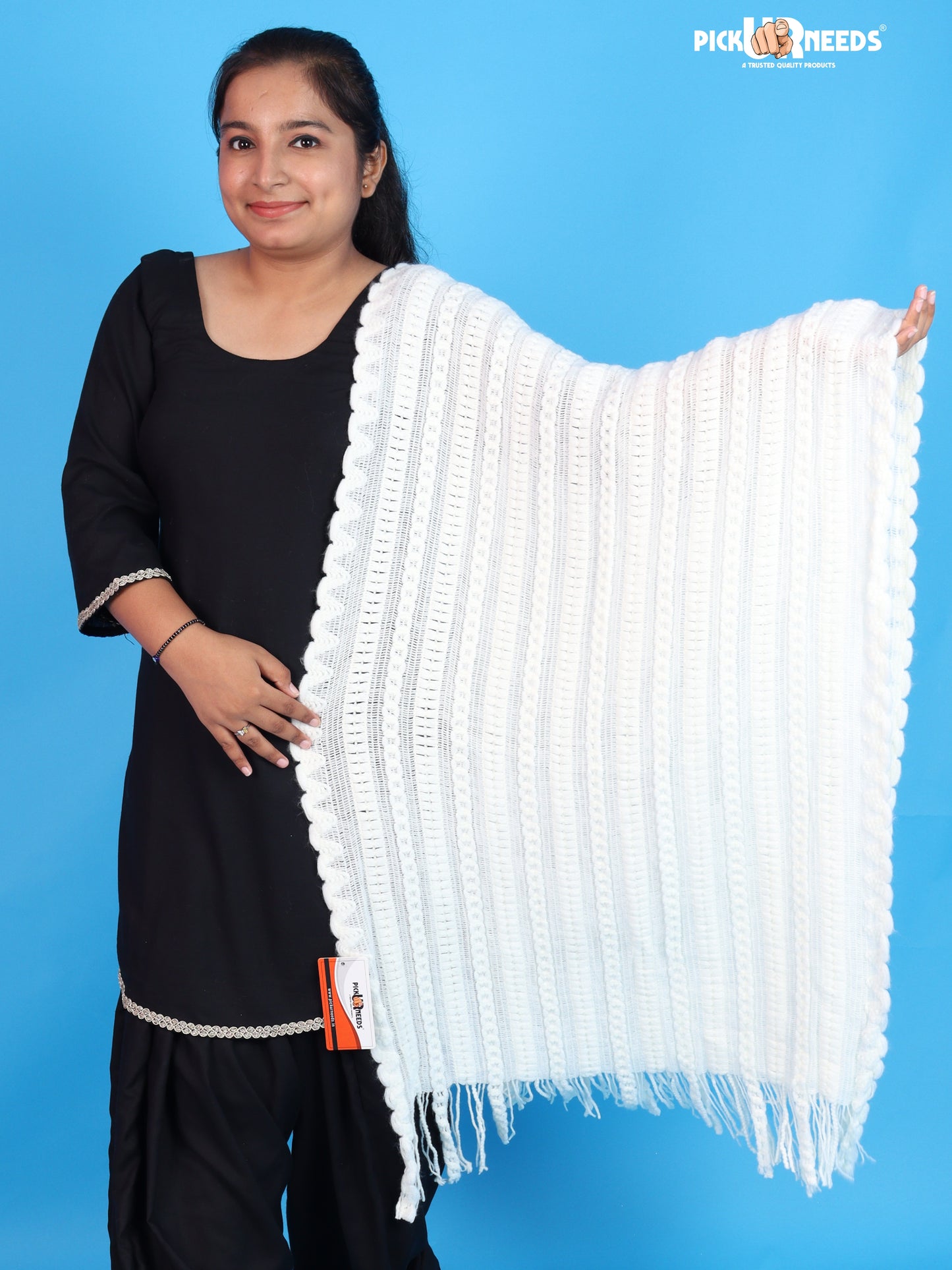 Pick Ur Needs Womens & Girls Winter Soft Warm Knitted Elegant Wool Muffler Stole For Casual and Office