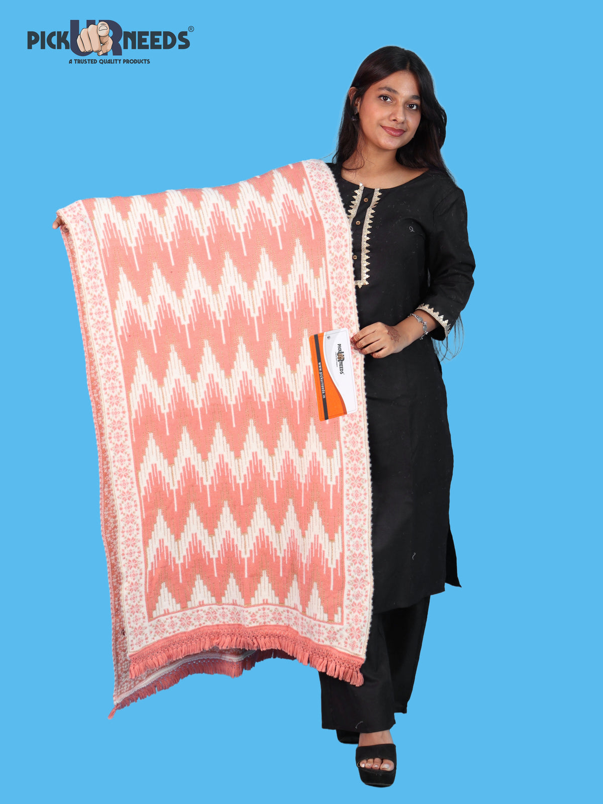 Pick Ur Needs Premium Wool Shawl For Womens & Girls Winter Muffler Soft Knitted Designer Wrap Warm Stole