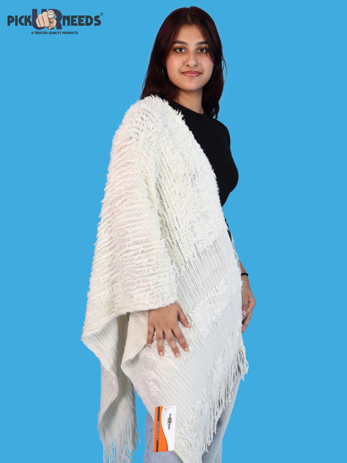 Pick Ur Needs Warm Winter Shawl & Stole for Women & Girls Soft Textured Woven Wrap with Fringe Detailing