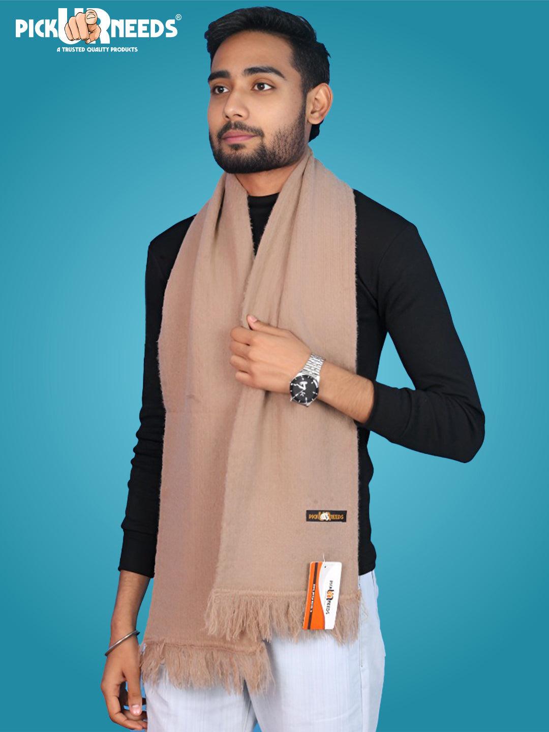 Pick Ur Needs Premium Winter Knit Muffler for Men Soft Woolen Neck Scarf with Stylish Pattern Warm & Comfortable Winter Wear for Outdoor & Casual Use