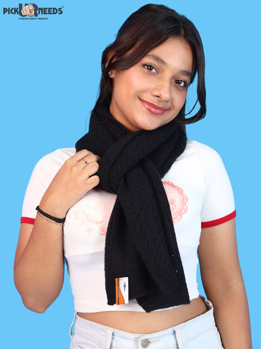 Pick Ur Needs Womens Soft Muffler Scarf, Lightweight Knitted Winter Stole, Warm & Cozy Long Neck Wrap for Women & Girls
