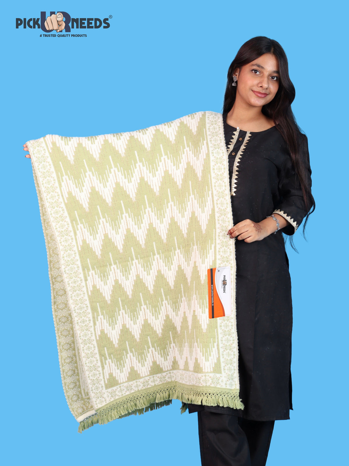 Pick Ur Needs Premium Wool Shawl For Womens & Girls Winter Muffler Soft Knitted Designer Wrap Warm Stole
