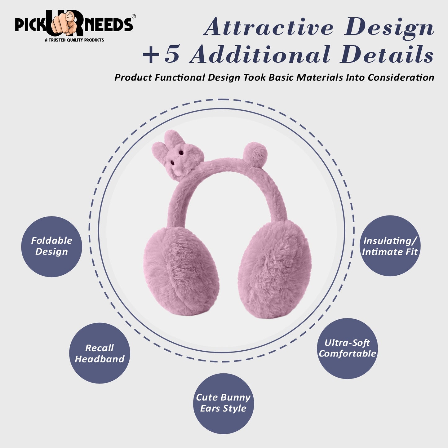 Pick Ur Needs Stylish Rabit Design Foldable / Adjustable Ear Muff High Quality Furr Ear Warmer Ear Muff