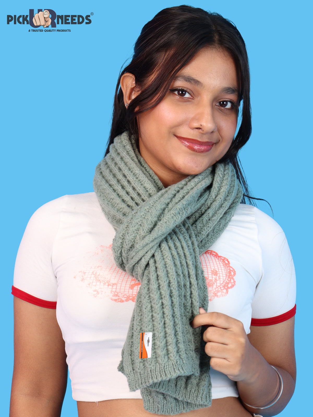 Pick Ur Needs Women Girls Premium Knitted Muffler Soft Cozy Winter Neck Scarf Long Warm Wrap Stylish Winter Accessory