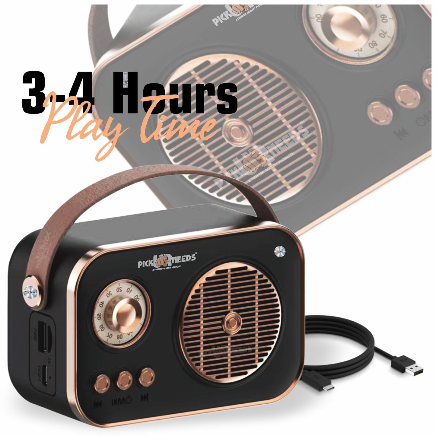 Pick Ur Needs Portable Wireless Bluetooth Speaker With Premium Design TF Card/ USB Support TWS 5 W Bluetooth Speaker  (Cream, 5.0 Channel)