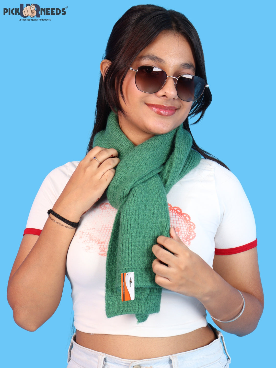 Pick Ur Needs Womens Soft Muffler Scarf, Lightweight Knitted Winter Stole, Warm & Cozy Long Neck Wrap for Women & Girls