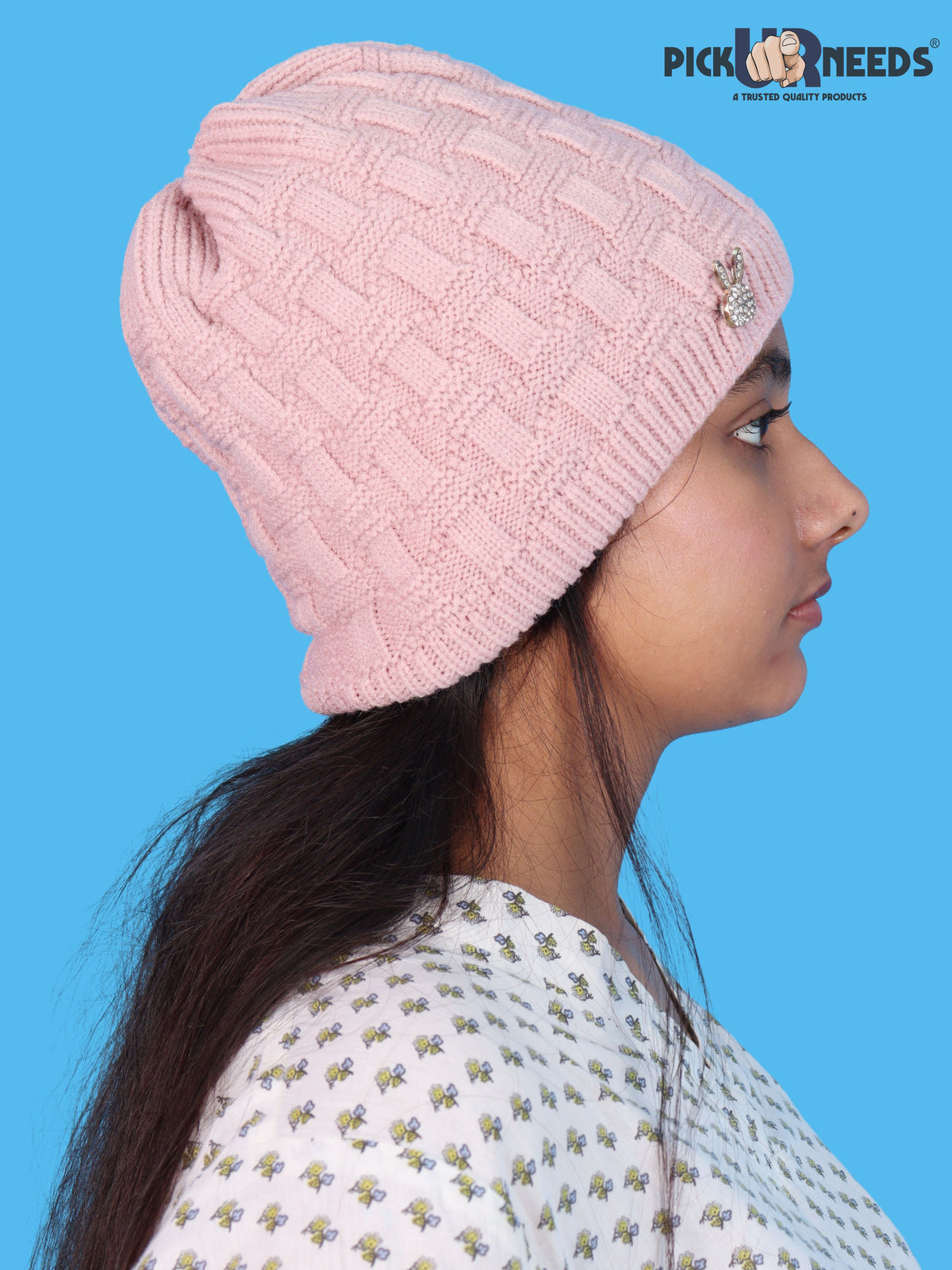 Pick Ur Needs Stylish Winter Cap for Women & Girls Warm Cozy Stretchable with Soft Knit Fabric