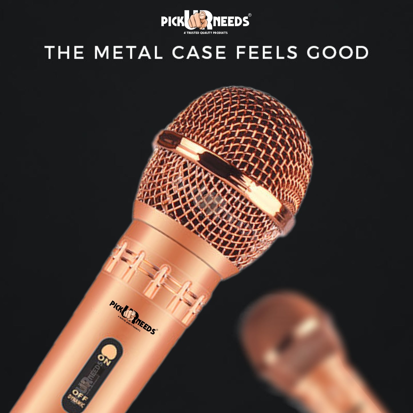 Pick Ur Needs Professional Dynamic Microphone – Wired Cardioid Mic, All-Metal Body- Corded Mic Microphone
