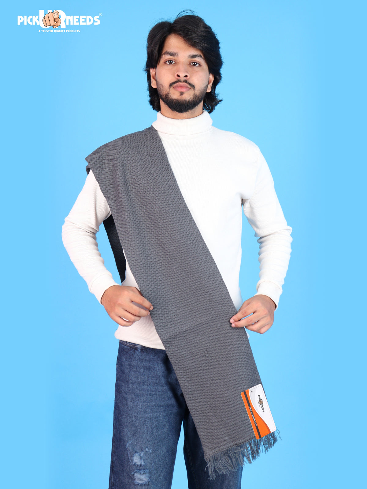 Pick Ur Needs Premium Soft, Warm & Breathable Wool Blend Winter Scarf for Men Fashionable Elegant Muffler