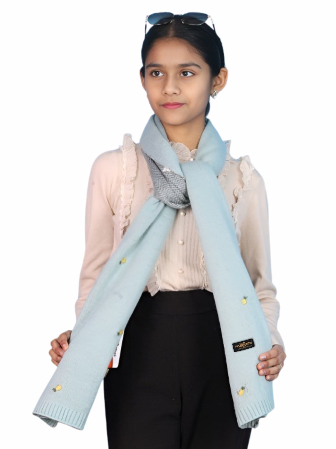 Pick Ur Needs Women's Knit Shawl Wrap with Border Soft, Warm & Lightweight Winter Stole Elegant Tan Bordered Scarf for Girls