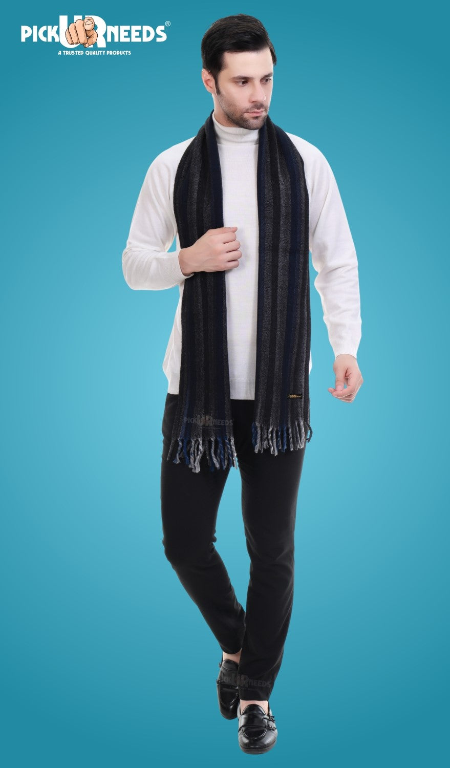 Pick Ur Needs Stylish Men’s Muffler – Warm, Soft & Trendy Winter Accessory