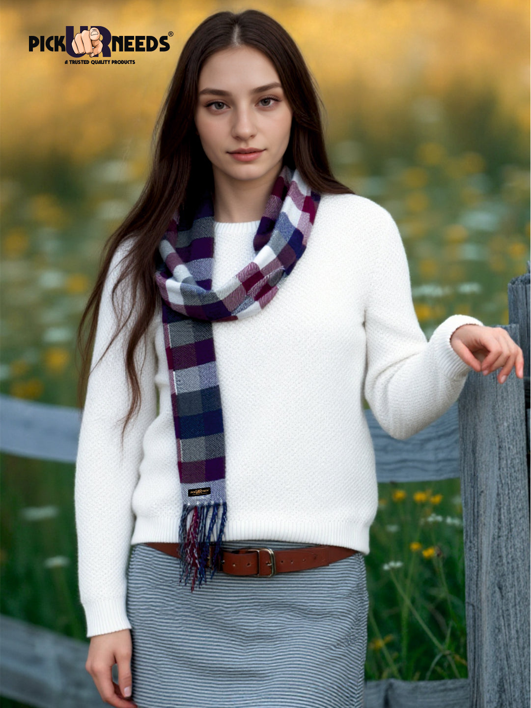 Pick Ur Needs Pure Cashmere Women’s Winter Stylish Muffler Warm, Soft and Trendy Scarves for Cold Weather