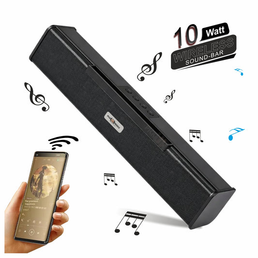 Pick Ur Needs Rechargeable Portable Bluetooth Wireless Soundbar Party Speaker 10W, Heavy Bass, TWS, 5H Playtime, Multi-Connectivity (USB/SD/FM/AUX)